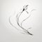 Ethereal Minimalism: Delicate Black And White Orchid Illustration