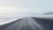 Ethereal Minimalism: Serene Sand Road On Iceland Coast