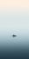 Ethereal Minimalist Graphic Design: A Canoe Lost In Vast Fog