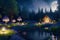 ethereal moonlight garden watercolor beautiful serene and detailed generated by ai