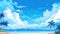 Ethereal Oceanic Clouds: Vector Beachscape.