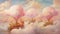 Ethereal Pastel Airship Fleet Gracefully Soaring through the Delicate Hues of Peach-Colored Clouds