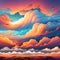 Ethereal Patel Clouds: Background Created Using Generative AI Tools (3D Rendering
