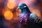 Ethereal pigeon blurred background adds a touch of mystery and elegance