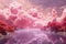 Ethereal Pink clouds fantastic. Generate Ai