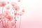 Ethereal pink flowers on soft pink background with copy space