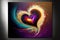 Ethereal, spiritual heart with colourful energy swirling over it\\\'s surface. Generative AI