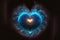 Ethereal, spiritual heart with mysterious blue energy swirling inside. Generative AI