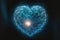 Ethereal, spiritual heart with mysterious blue energy swirling inside. Generative AI