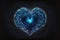 Ethereal, spiritual heart with mysterious blue energy swirling inside. Generative AI