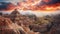 Ethereal Sunset Over Badlands National Park: A Whimsical Matte Painting