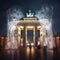 Ethereal and Surreal Depiction of Brandenburg Gate as a Celestial Gateway