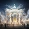 Ethereal and Surreal Depiction of Brandenburg Gate as a Celestial Gateway