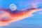 Ethereal Surreal Full Moon Colorful Nature Abstract