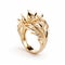 Ethereal Trees Gold Ring With Diamonds - Inspired By Crown