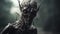 Ethereal Unreal Engine Render: Spiky-haired Skeleton In Dark Woodland