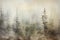 Ethereal Vintage: Misty Spruce Forest Monotype Print