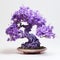 Ethereal Violet Bonsai Tree: Intricate Petals On White Background