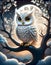 Ethereal White Owl with Flowing Feathers and Branches, Generative AI (140 characters