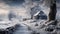 Ethereal Winter Landscape: Captivating Cottage And Covered Road