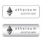 Ethereum accepted here, cryptocurrency sign vector