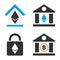 Ethereum Bank Vector Icon Set