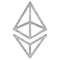 Ethereum calligraphic sign. Crypto currency symbols and coin images. Blockchain based secure cryptocurrency. For using in web