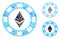 Ethereum casino chip Mosaic Icon of Abrupt Items