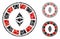 Ethereum casino roulette Composition Icon of Trembly Elements