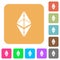 Ethereum classic digital cryptocurrency rounded square flat icons