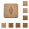 Ethereum classic digital cryptocurrency wooden buttons