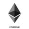 Ethereum crypto currency blockchain flat logo isolated on white background.