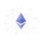 Ethereum crypto currency coin icon logo for apps and websites. Ethereum blockchain platform sticker.