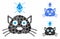 Ethereum crypto kitty Mosaic Icon of Circle Dots