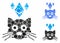 Ethereum Crypto Kitty Mosaic Icon of Round Dots