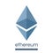 Ethereum cryptocurrency blockchain platform logo or icon for web sites or applications. Flat style blue version