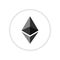 Ethereum. Cryptocurrency Ethereum logo. Cryptography modern money
