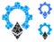 Ethereum gear Mosaic Icon of Round Dots