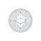 Ethereum icon. Cryptocurrency logo. Digital cryptographic currency ethereum. Ethereum sign concept. Vector illustration