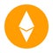 Ethereum icon for internet money. Crypto currency symbol. Blockchain based secure cryptocurrency. Vector