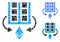 Ethereum Mining Farm Composition Icon of Circle Dots