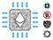 Ethereum Processor Chip Web Vector Mesh Illustration