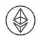 Ethereum sign thin line icon for internet money