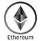 Ethereum sign on white.