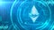 Ethereum symbol on a cyan HUD background