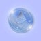 Ethereum vector. Blue realistic coin with glow. Cryptocurrency Ether. Digital currency. ETH digital coin.