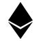 Etherium icon black color illustration flat style simple image