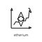 etherium icon. Trendy modern flat linear vector etherium icon on