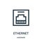 ethernet icon vector from hardware collection. Thin line ethernet outline icon vector illustration