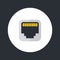 Ethernet port icon, flat style